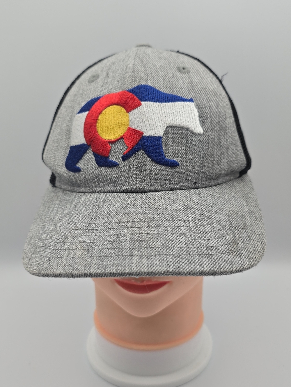 Youth Colorado Flag Bear Trucker Adjustable Snapback Hat